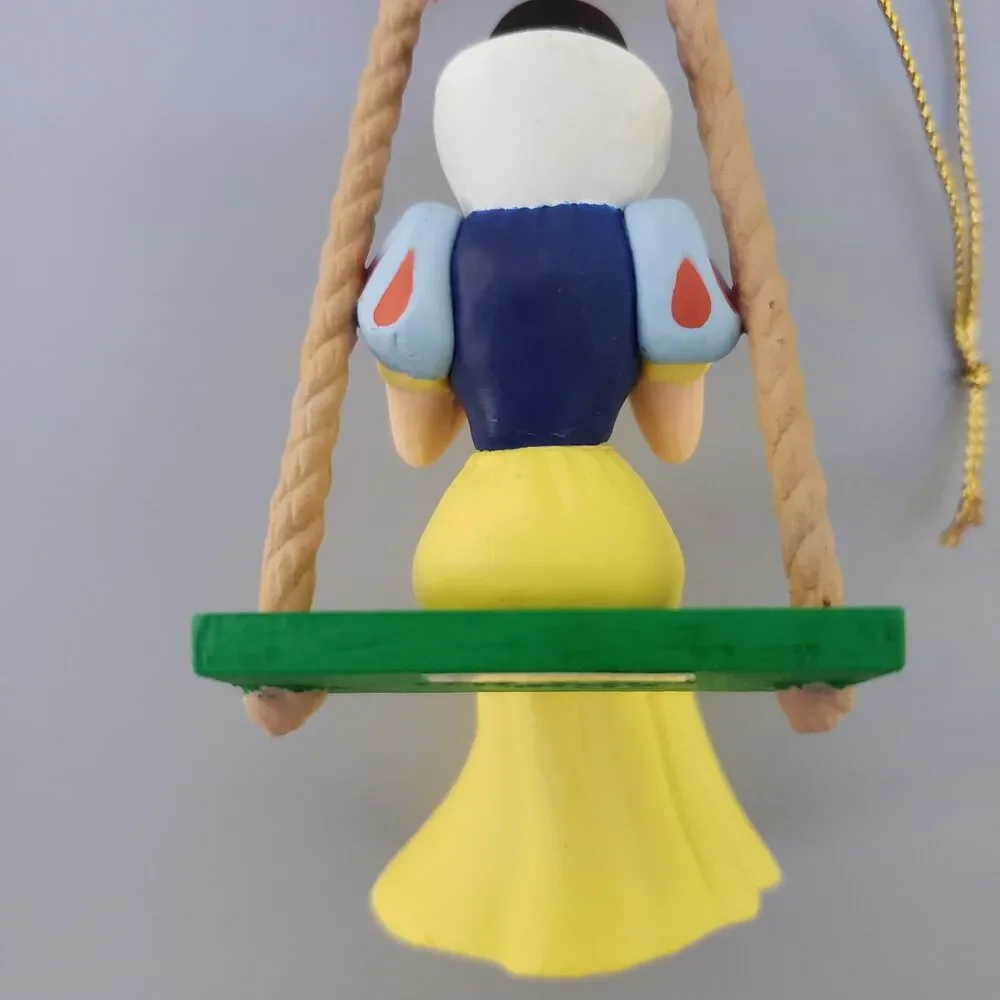 Grolier Disney Snow White Princess on Swing Ornament Blue Bird Red Bow Christmas